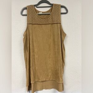Maurices Women's Brown Sleeveless Hi Low Hem Side Slits Pullover Tunic Top